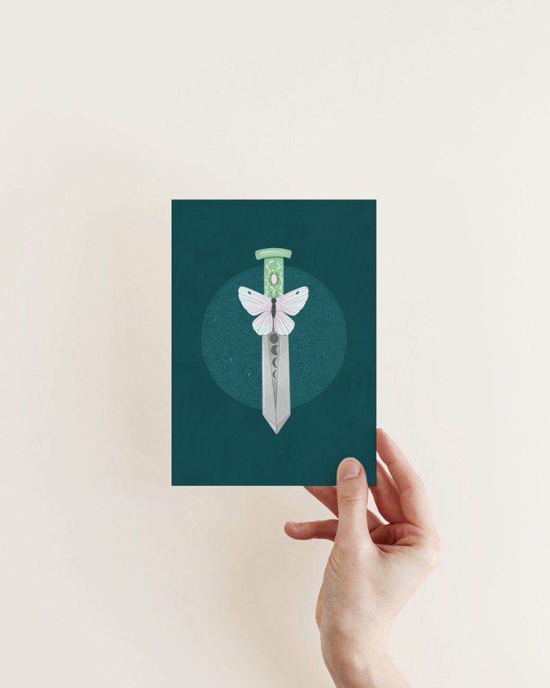 Moth Sword Print Wall art for office, bedroom, and more image 2