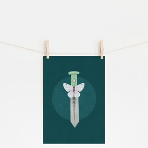 Moth Sword Print Wall art for office, bedroom, and more image 3