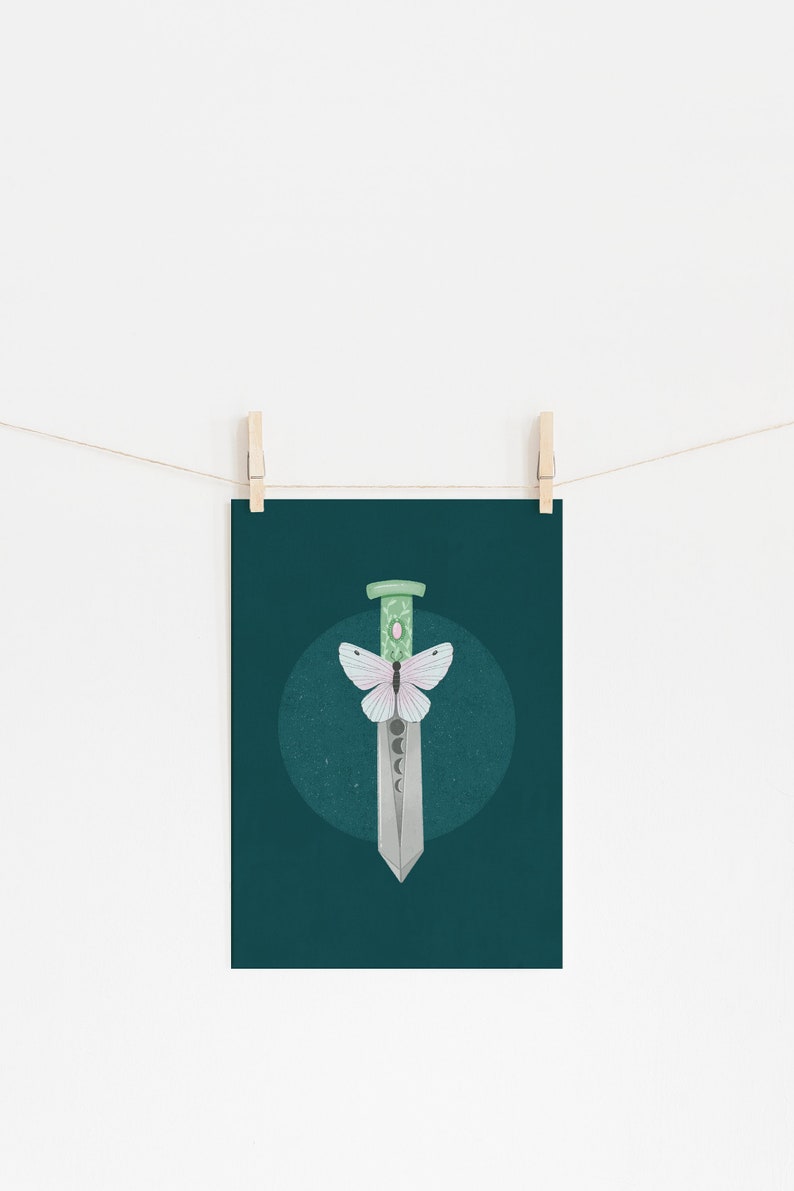 Moth Sword Print Wall art for office, bedroom, and more image 3