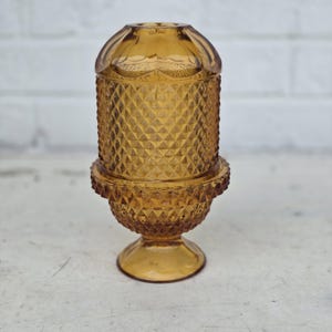 Vintage Amber Viking Glass Fairy Lamp
