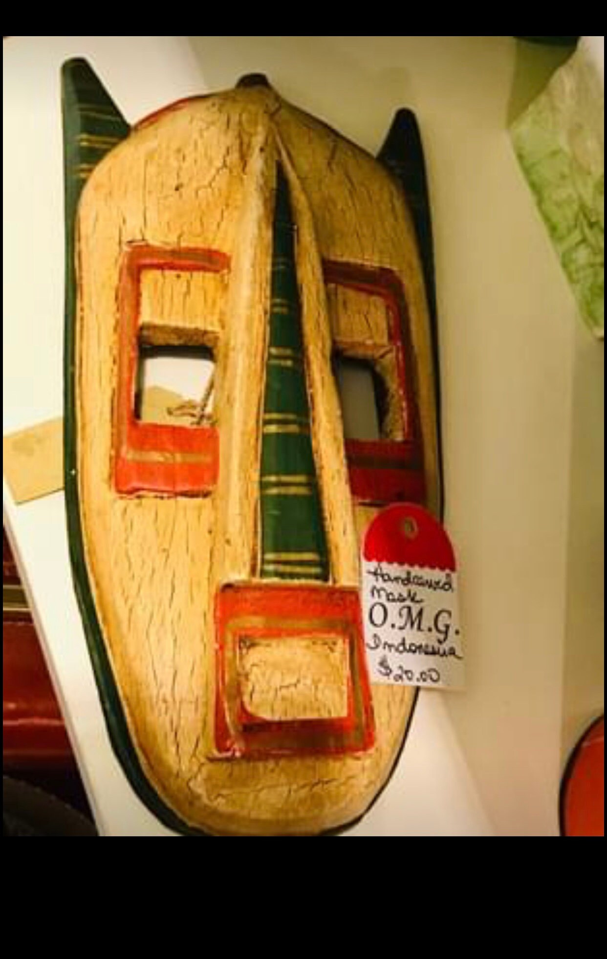 Handmade Wooden Tribal Mask Indonesia Etsy