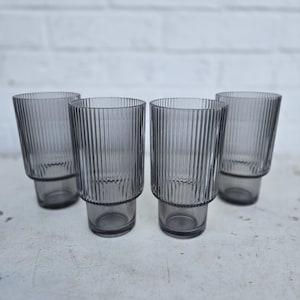 Vintage Set of 4 Black Drinking Glasses