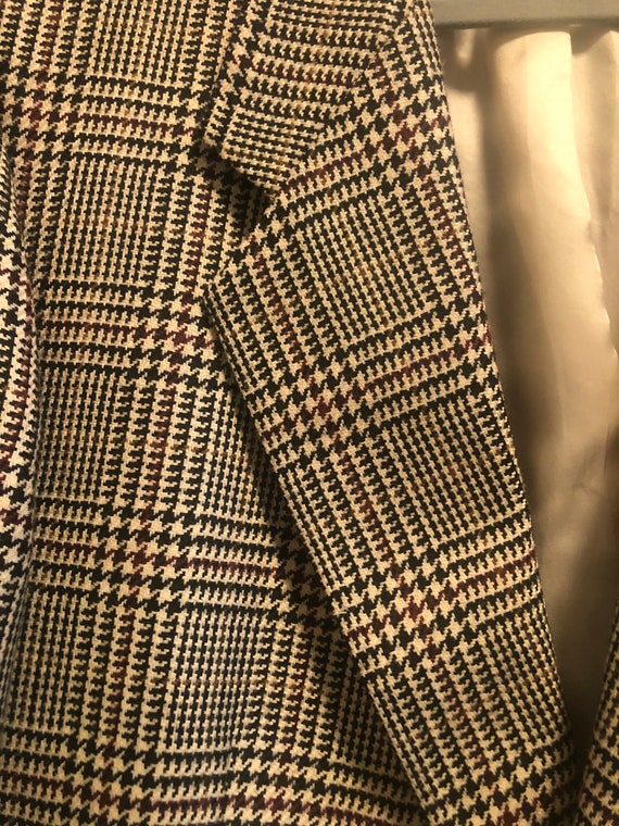 Fantastic 80s Vintage Mens M-L Houndstooth Single… - image 7