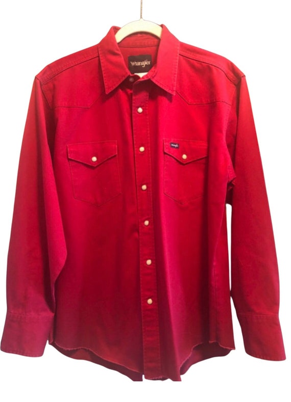 Vintage 1990s Large Wrangle Shirt Jacket Heavy Cot