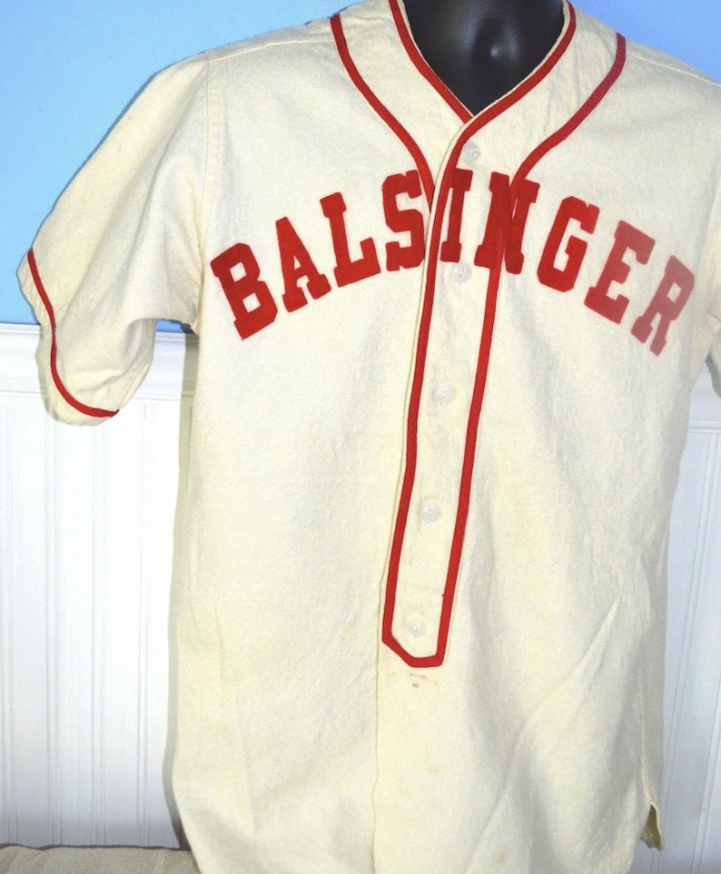 Vintage 1940's Flannel Baseball Jersey Circa 1940's Etsy