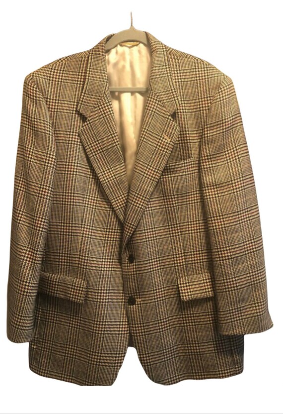 Fantastic 80s Vintage Mens M-L Houndstooth Single… - image 1