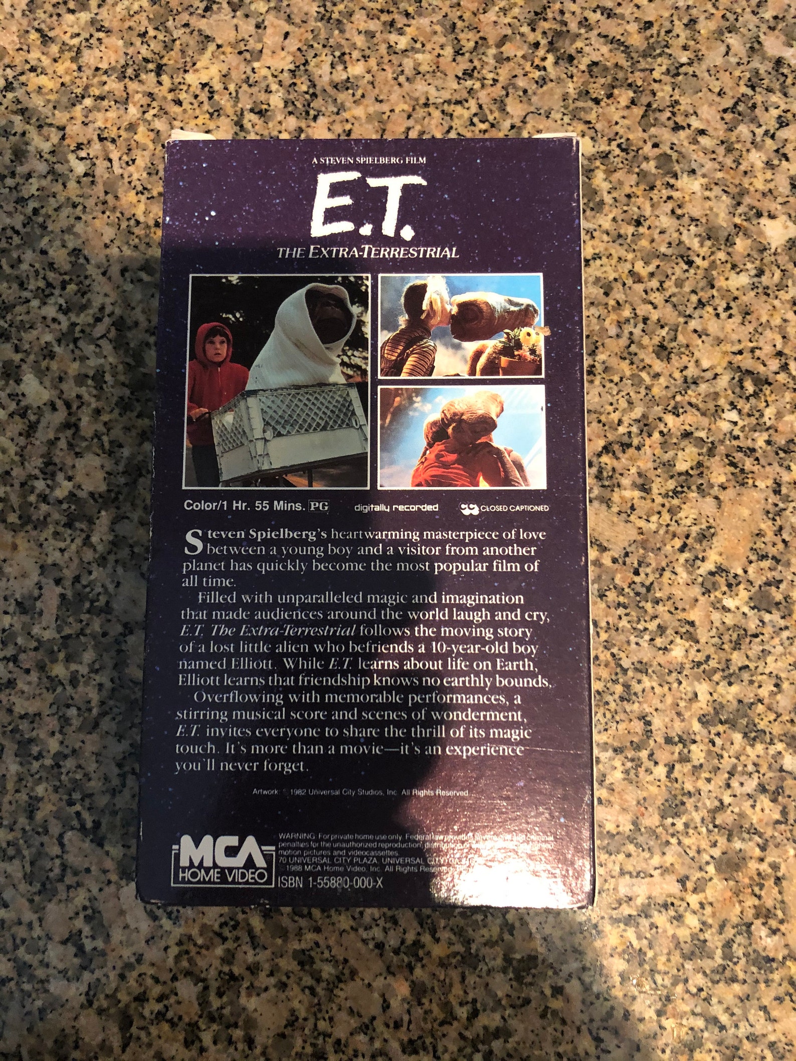 E.T. the Extra Terrestrial VHS 1982 Rare Green and Black Tape Etsy