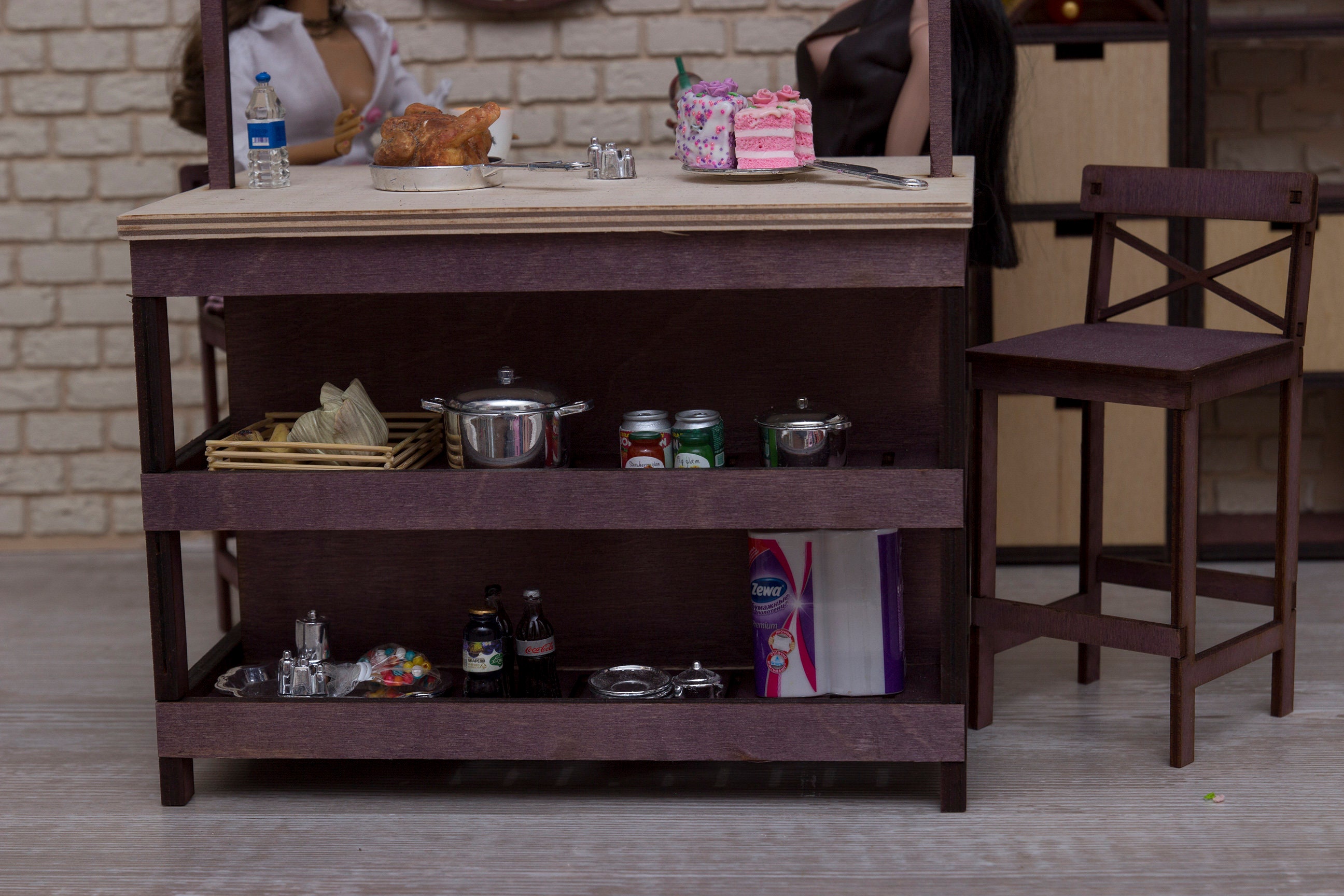 Chair for dolls 1/6 dollhouse furniture 12 in FR Barbie Etsy