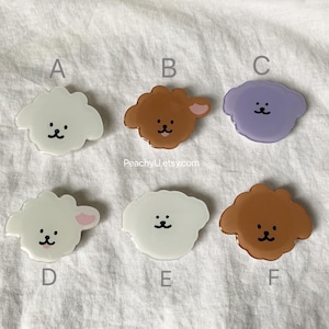 Cute Phone Grip, 5-6cm, Phone Bracket, Poodle | Bear | Heart, Great Gift