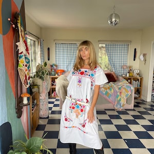 Hand Embroidered Mexican Cotton Mumu