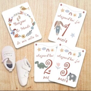 Cartes étapes + Carte de dentition Offerte - Monde d'enfant / Enfant / Bébé / Photo bébé / Grossesse / Maternité / Accessoire bébé