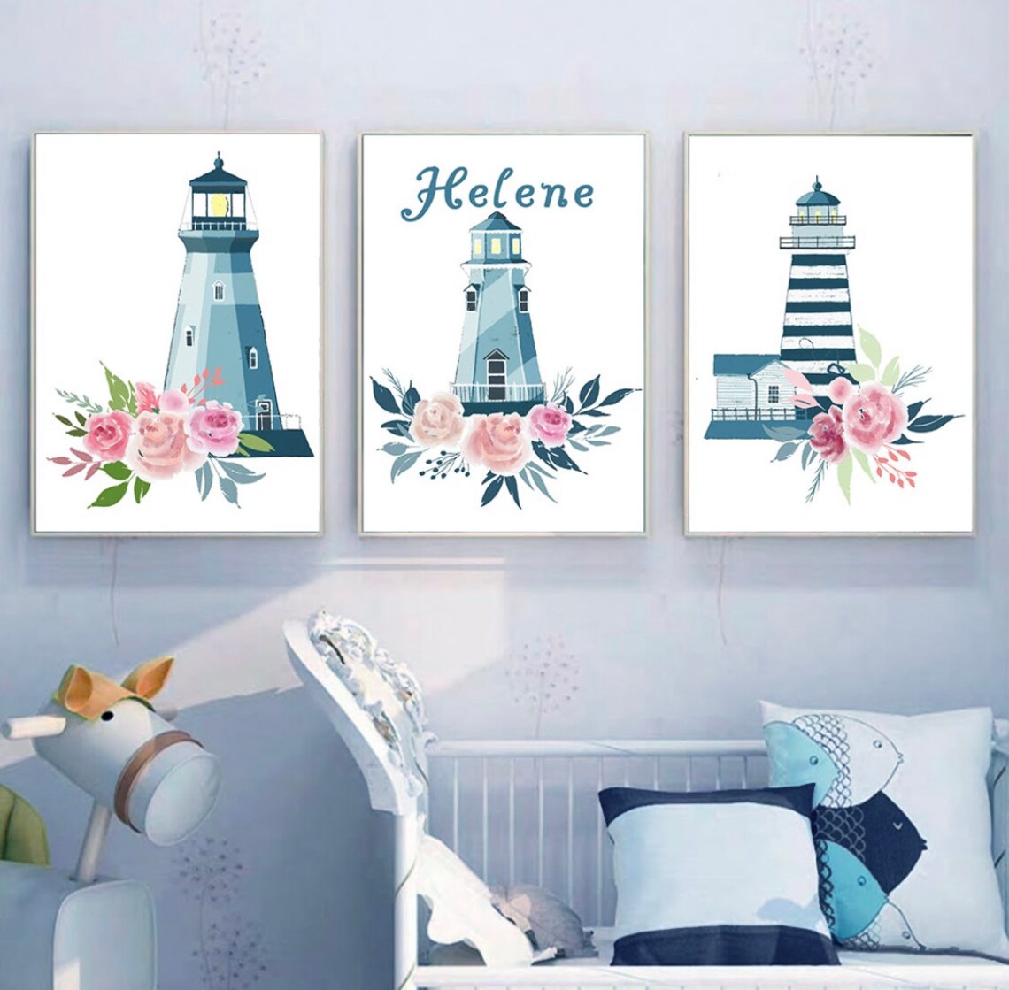 Lot 6 Affiches Animaux Marins - Posters Chambre Enfant Thème Océan 21x30 Cm Sans Cadre