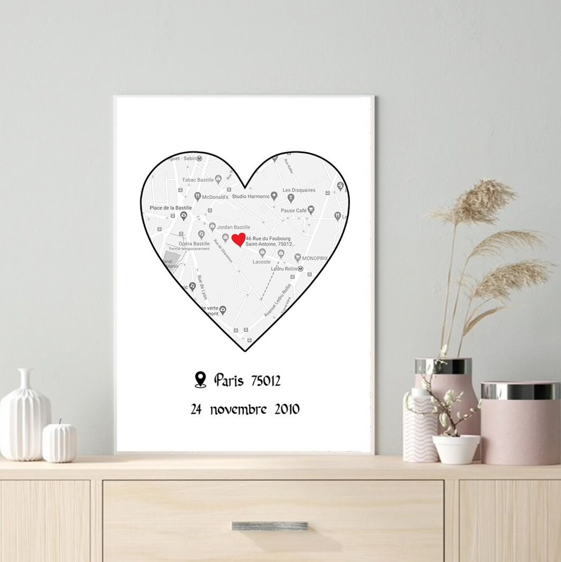 Affiche Plan Endroit rencontre / Plan / Map / endroit / date Etsy