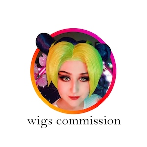 Pelucas personalizadas para cosplay, pelucas hechas a medida para personajes de anime y videojuegos.