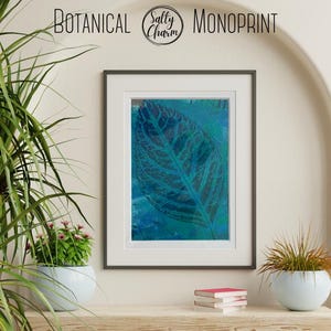Hydrangea Leaf Printed Painting, Home Decor Artwork, Printed Garden Art