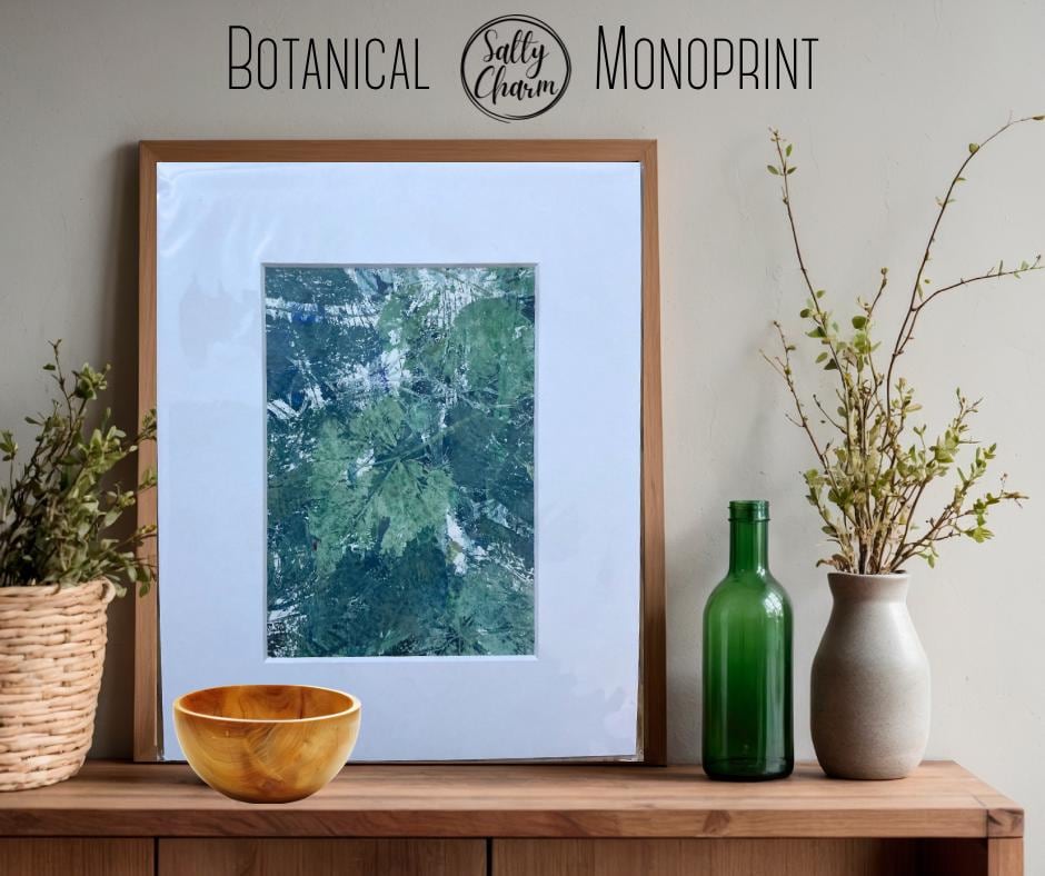 Abstract Blue and Green Nature Art Painting, Printed Home Decor
