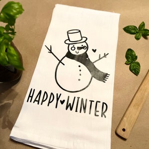 Kitchen Towel Merry Christmas Cute Snowman Dish Cloths 3 Pack 18x28in,Super  Absorbent Tea Hand Towels Bathroom Cleaning Cloth White Snowflake on Red