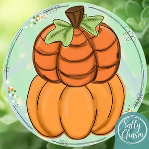 Happy Fall Yall - Stacked Pumpkin Cute Front Door Hanger, Hand Painted Autumn Decor, Unique Decorations, Housewarming Gift