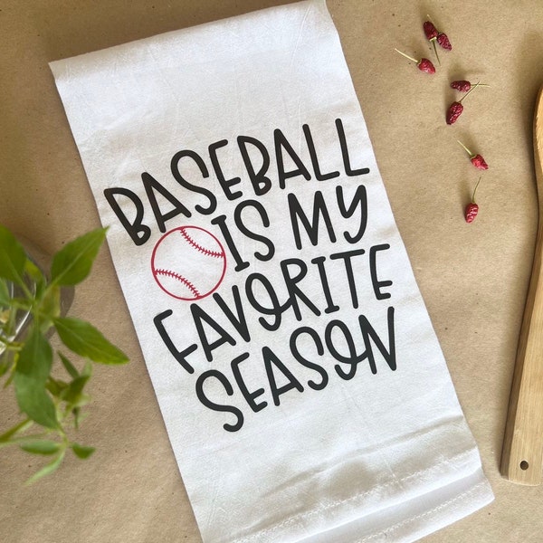 Baseball is my Favorite Season Kitchen Hand Towel, House Warming Gift