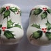 Vintage Lefton's Porcelain Christmas Holly & Berries Salt and Pepper Shakers