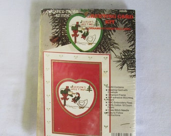 Season&#39;s Greetings Goose at Mailbox Counted Cross Stitch Kit Makes Christmas Greeting Card or Ornament Unopened