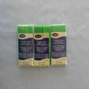 3 Wrights Green Double Fold Bias Tape Quilt Binding 3 yd x .875" NEW