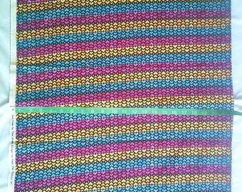 Peter Pan Valentine Heart Design Cotton Fabric Pink/Yellow/Blue/Black 44" Wide x 57" Long NEW