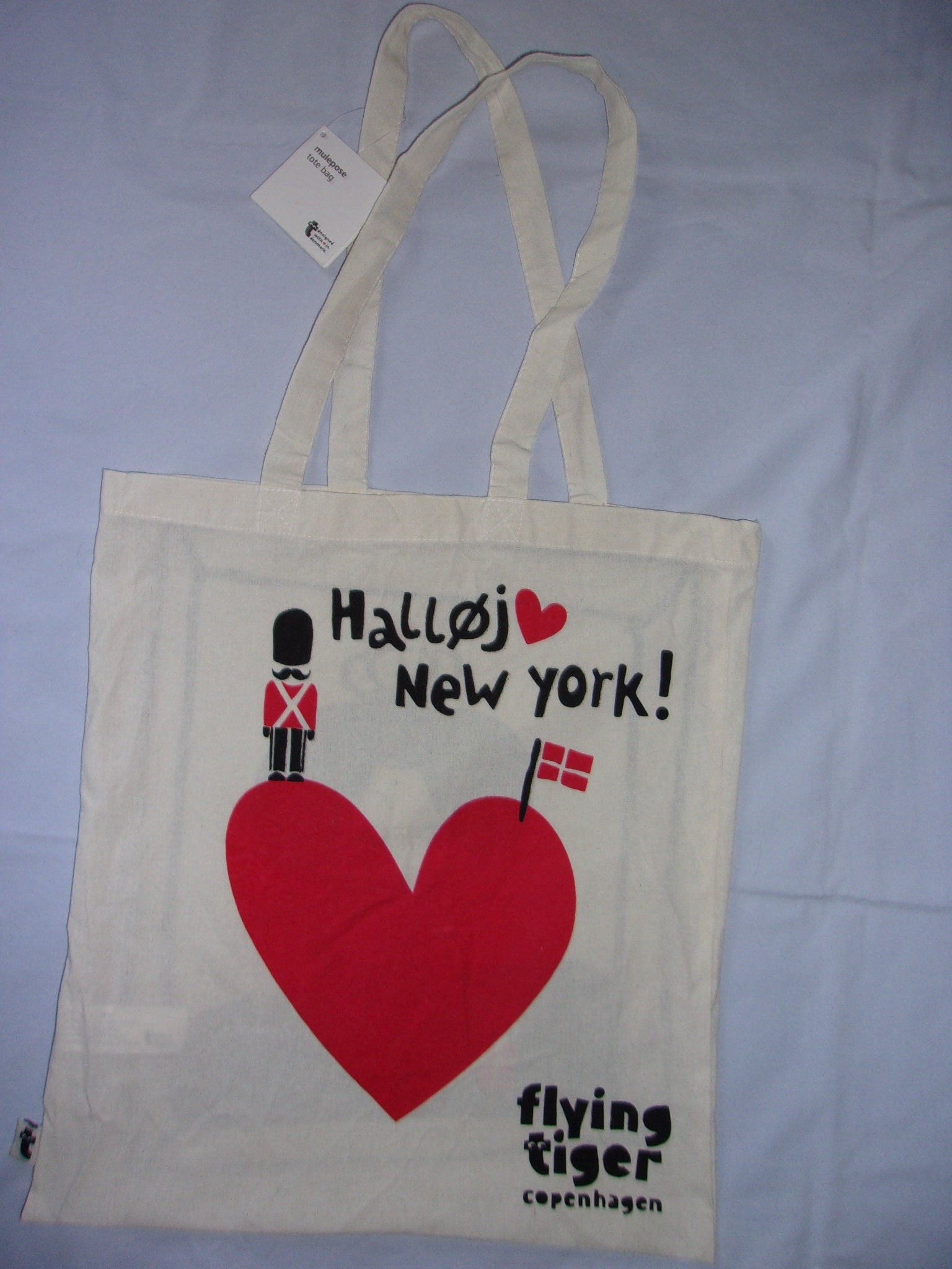 Flying Tiger Copenhagen Cotton Tote Bag Hello New York One 