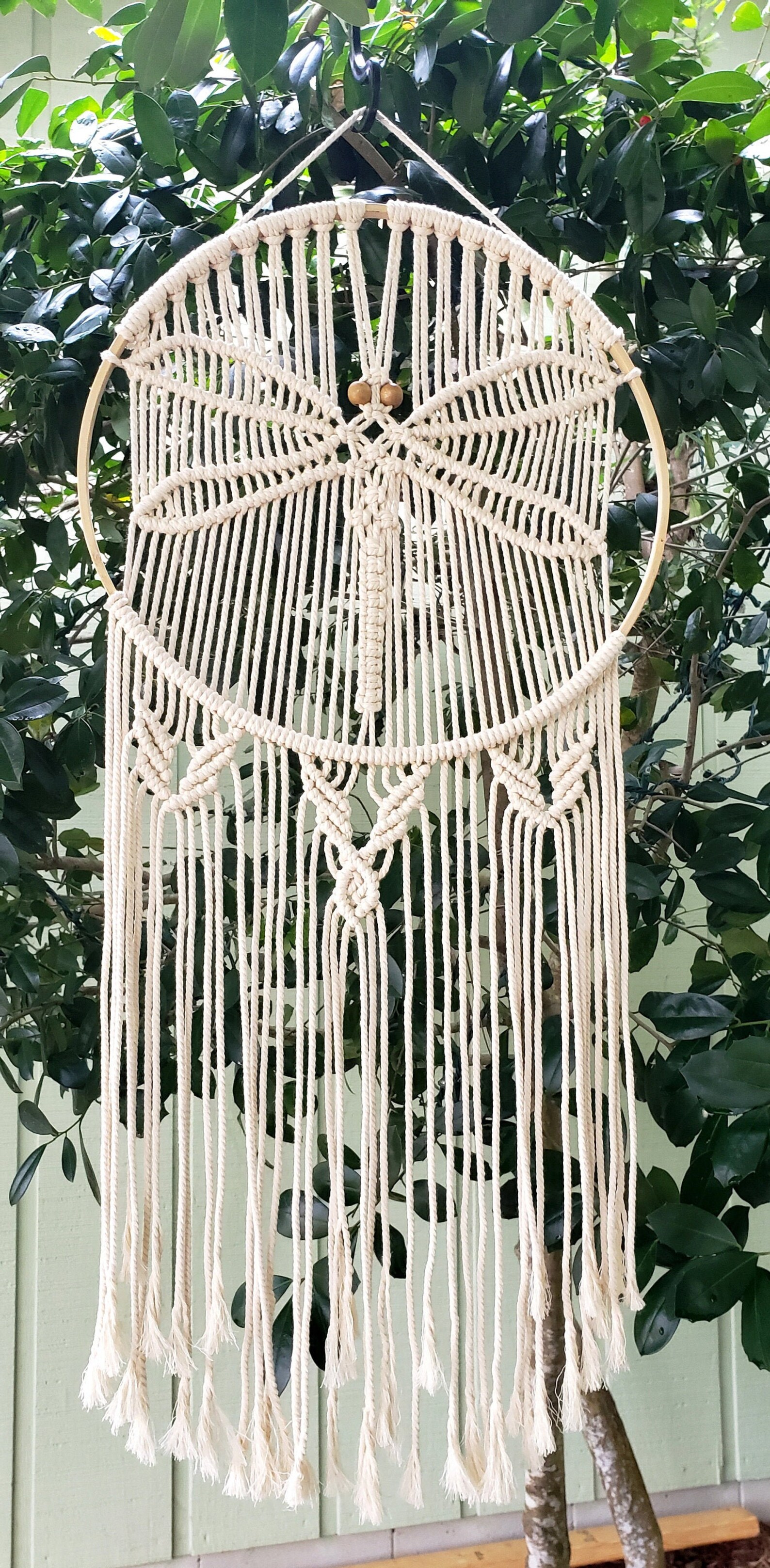 Dragonfly Macrame Wall Hanging Made to Order handmade Etsy