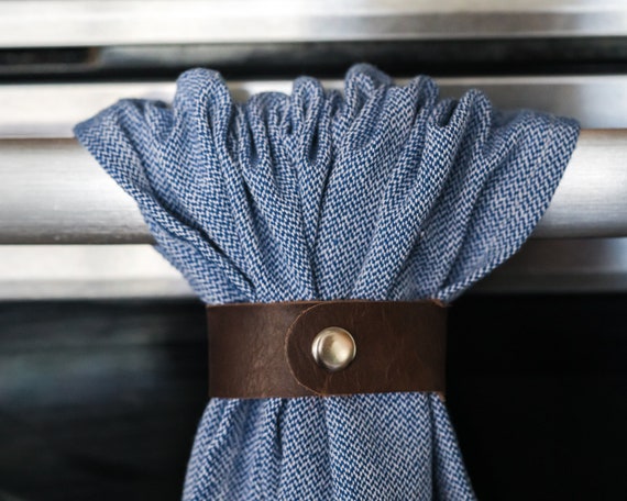 Leather Kitchen Towel Holder for Oven, Stove, Cabinets or Fridge | Free Shipping!