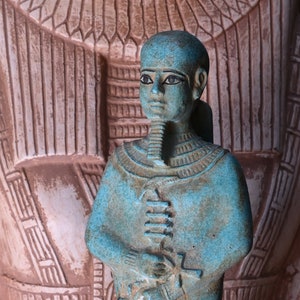 Unique statue Ptah god of Memphis Sculpture large vintage heavy solid stone made in Egypt