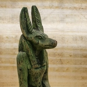Unique Egyptian God Anubis Seated Stone Statue Made in Egypt