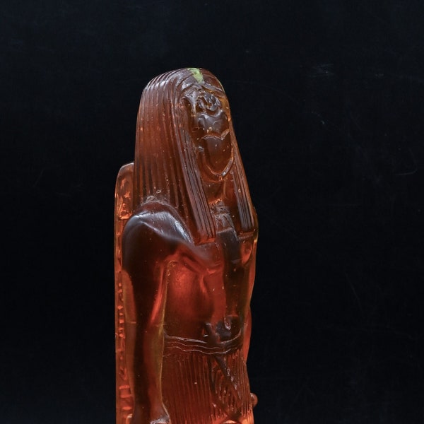 Unique statue of Egyptian God Khepri Scarab Sun God Amber dust casted resin 2 size made in egypt