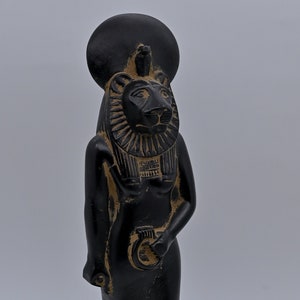 Statue of goddess Sekhmet black Egyptian art Unique heavy stone made in Egypt
