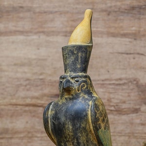 statue Horus God of Sky Falcon Bird Headed colored large heavy made in Egypt