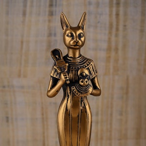 Egyptian goddess Bastet Cat large statue gold made in egypt
