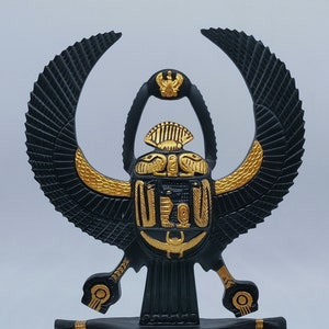 Unique Egyptian art Scarab winged hand painted colored Made in Egypt