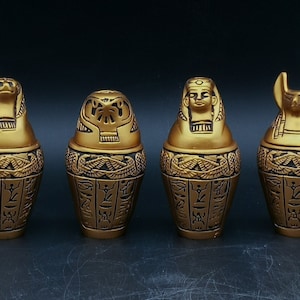 Egyptian canopic jars Set of 4 art Storage Statues made in Egypt