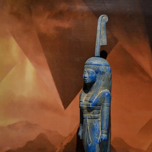 Hand Carved God Shu Statue: Egyptian Stone Sculpture