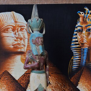 unique Pretty staute Nefertum-god of healing-beauty-perfumes during the era  the ancient Egypt-antiques-deities-Egyptian mythology-sculpture