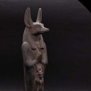 statue Anubis God of Death black Sculpture heavy stone made in Egypt