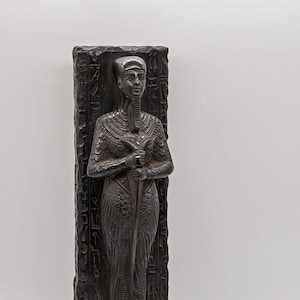 statue of Ptah Stela relief God craftsmen unique heavy black white made in Egypt