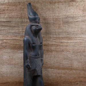 Statue Horus Falcon Headed God of Sky standing unique art black & marble Sculpture large heavy stone made in Egypt