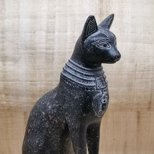 statue goddess cat Bastet large Sculpture granite marble 3 color Unique heavy stone made in Egypt