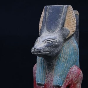 unique statue of Egyptian god Anubis jackal headed god of death heavy statue Egyptian art made in egypt