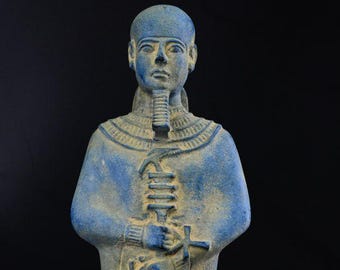 Unique statue Ptah god of Memphis Sculpture large vintage heavy solid stone made in egypt
