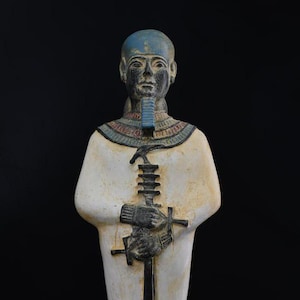 Unique statue Ptah god of Memphis Sculpture large vintage heavy solid stone made in Egypt