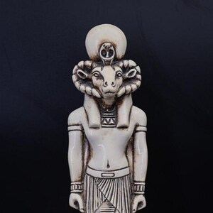 Unique Ancient Egyptian God khnum statue large solid polystone made in Egypt