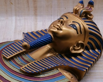 Unique Ancient Egyptian King Tutankhamun hand painted heavy made in egypt