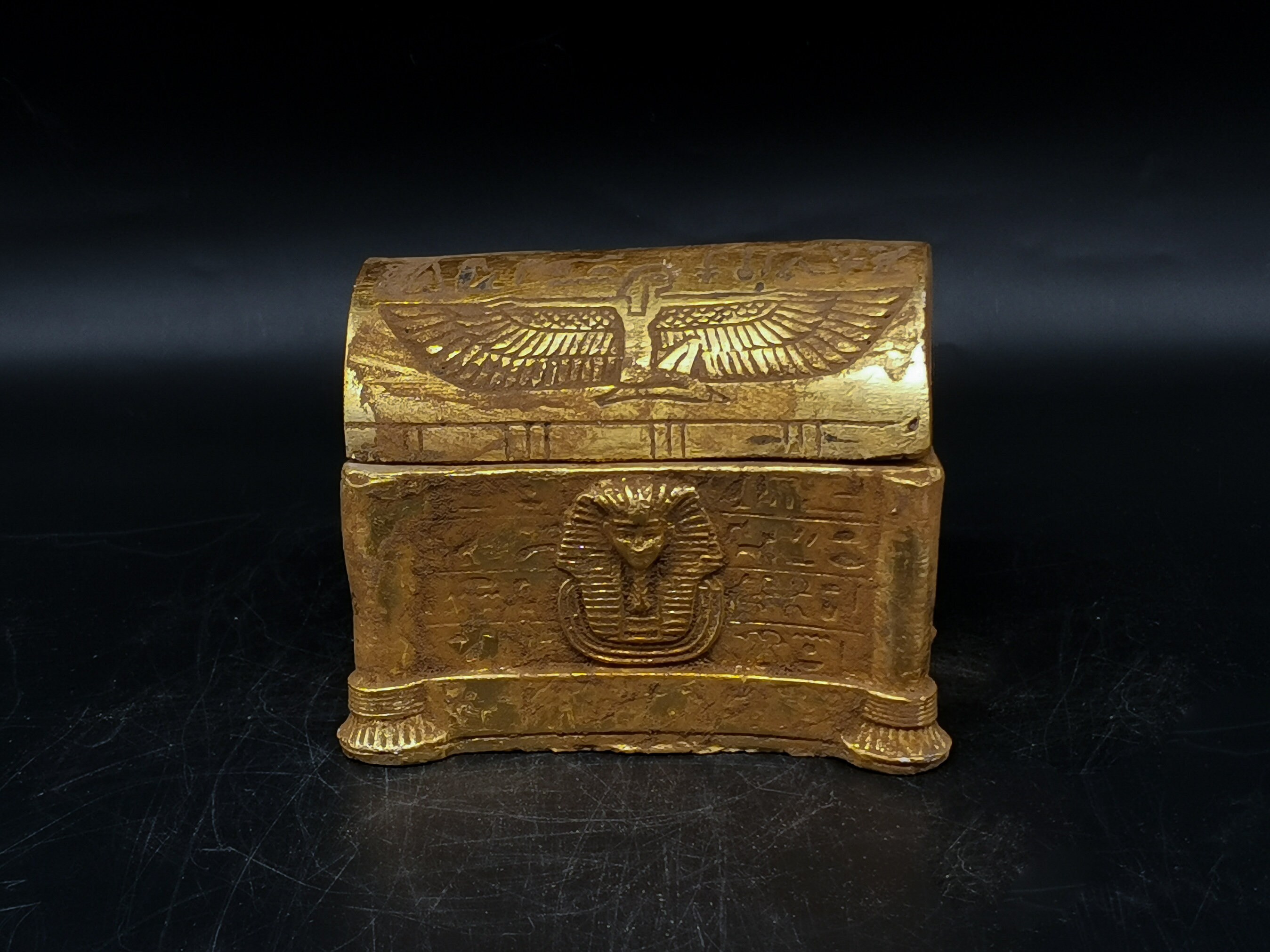 Unique Egyptian art Box decorated pharaonic inscription Heavy Etsy